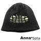 AnnaSofia 雙側線鏤厚實 雙面戴保暖針織毛帽(酷黑) product thumbnail 4