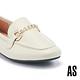 低跟鞋 AS 質感時髦水鑽鏈條造型全真皮低跟鞋－白 product thumbnail 6
