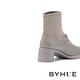 短靴 BYHUE 復古T字帶彈力拼接軟芯方頭瑪莉珍高跟短靴－灰 product thumbnail 4