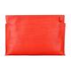 LOEWE T Pouch Linen壓印LOGO亞麻紋小牛皮拉鍊手拿包(紅) product thumbnail 3