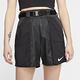 Nike-短褲-NSW-Swoosh-Shorts-女款-運動休閒-膝上-腰帶扣環-寬鬆-黑-白-CJ3808010 product thumbnail 3