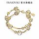 SWAROVSKI 施華洛世奇 Constella 雙圈手鐲 圓形切割, 白色, 鍍金色色調 product thumbnail 4