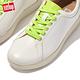 【FitFlop】RALLY NEON POP LEATHER SNEAKERS 螢光撞色繫帶休閒鞋-女(都會白/螢光黃) product thumbnail 6