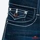 BRAPPERS 女款 新美腳Royal系列-女用彈性鑲鑽小喇叭褲-藍 product thumbnail 7