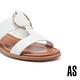拖鞋 AS 率性時髦工字羊皮方頭低跟拖鞋－白 product thumbnail 6
