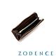 ZODENCE 進口牛皮金點設計拉鍊長夾 荔紋咖 product thumbnail 4