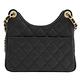 CHANEL Hobo Bag 經典雙C LOGO小牛皮金練斜背包/小號流浪包(黑/金) product thumbnail 4