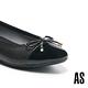 低跟鞋 AS 氣質高雅蝴蝶結異材質拼接低跟娃娃鞋－黑 product thumbnail 6