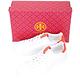 TORY BURCH HOWELL 雙T鑲縫牛皮橘紅尾繫帶運動鞋(白色) product thumbnail 5