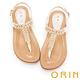ORIN 耀眼時尚 葉子造型鑽飾牛皮夾腳涼鞋-白色 product thumbnail 4