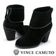 VINCE CAMUTO 簡約知性 翻折造型後拉鍊粗跟短靴-絨黑 product thumbnail 6