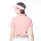 【Lynx Golf】女款吸濕排汗格紋領片門襟繡花設計短袖POLO衫-粉橘色 product thumbnail 4