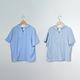 【MASTINA】全棉開襟連袖短袖襯衫 藍 白 product thumbnail 6