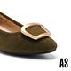 低跟鞋 AS 都會典雅金屬圓釦全真皮楔型低跟鞋－綠 product thumbnail 6