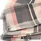 AnnaSofia 經典格紋質感波壓紋款 高密度織毛邊披肩圍巾(灰粉系) product thumbnail 5