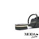 拖鞋 MODA Luxury 古典優雅緞布圓形穿釦低跟穆勒拖鞋－黑 product thumbnail 4