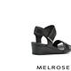 涼鞋 MELROSE 美樂斯 簡約一字帶純色楔型低跟涼鞋－黑 product thumbnail 4