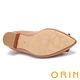 ORIN 柔軟羊皮金屬方釦尖頭 女 粗低跟鞋 棕色 product thumbnail 6