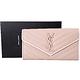 YSL Saint Laurent MONOGRAM 絎縫荔紋牛釦式信封長夾(玫瑰粉) product thumbnail 7