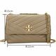 TORY BURCH Kira Chevron 小款 絎縫小羊皮翻蓋式鍊帶肩/斜背包(灰棕色) product thumbnail 6