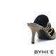 穆勒鞋 BYHUE 簡約大人系時髦簍空牛皮軟芯尖頭高跟穆勒拖鞋－綠 product thumbnail 4