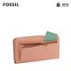 FOSSIL Logan 多層真皮拉鍊RFID防盜長夾-玫瑰粉色 SL7831505 product thumbnail 4