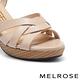 涼鞋 MELROSE 美樂斯 簡約日常交叉帶牛皮美型高跟涼鞋－米 product thumbnail 6