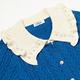 OUWEY歐薇 時髦復古大荷葉珍珠領麻花排釦針織上衣(藍色；S-L)3224195216 product thumbnail 3