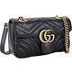 GUCCI GG Marmont 山型絎縫皮革雙鍊肩背包(黑色) product thumbnail 4