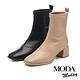 短靴 MODA MODAY 質感簡約純色方頭高跟短靴－黑 product thumbnail 7