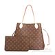 LV M40996 Monorgam Neverfull MM 縮口肩揹包附扁袋 (紫紅) product thumbnail 2