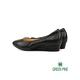 GREEN PINE OL通勤推薦全真皮素面坡跟鞋黑色(00328882) product thumbnail 6