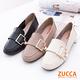 ZUCCA-珍珠金屬皮革平底鞋-黑-z6809bk product thumbnail 7