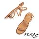 涼鞋 MODA Luxury 時髦金屬鏈條羊皮平底涼鞋－杏 product thumbnail 5