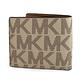 MICHAEL KORS Cooper 壓印Logo皮革斜紋條飾對開短夾(卡其黃) product thumbnail 2