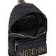 MOSCHINO 鉚釘字母菱格絎縫尼龍後背包(大/黑色) product thumbnail 7