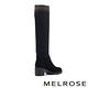 長靴 MELROSE 暖和質感純色拼接造型高跟長靴－黑 product thumbnail 4