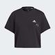 Adidas W BLUV Q3 CRO T [IJ8743] 女 短袖 短版 上衣 T恤 運動 休閒 寬鬆 舒適 黑 product thumbnail 4