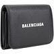 BALENCIAGA 字母印花荔紋牛皮三折短夾(黑色) product thumbnail 3