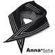 AnnaSofia 三角框邊線 針織領巾短圍巾(酷黑系) product thumbnail 2