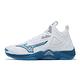 Mizuno 排球鞋 Wave Momentum 3 Mid 男鞋 白 藍 中筒 緩衝 室內運動 羽排鞋 美津濃 V1GA2317-21 product thumbnail 2