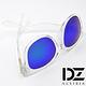 DZ 金屬釘框片 抗UV太陽眼鏡 墨鏡(透框藍綠膜) product thumbnail 6