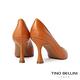 Tino Bellini 巴西進口牛皮尖頭顯瘦V口酒杯跟鞋-棕 product thumbnail 5