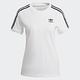 adidas 上衣 女款 短袖上衣 運動 三葉草 國際碼 3 STRIPES TEE 白黑 GN2913 product thumbnail 4