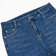 ILEY伊蕾 個性反摺褲管刺繡造型七分棉質牛仔褲(藍色；M-XL)1232308601 product thumbnail 3