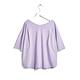 SOMETHING 打褶造型寬版Ｖ領開襟短袖襯衫-女-粉紫色 product thumbnail 3