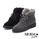 短靴 MODA Luxury 溫暖毛茸翻摺造型牛麂皮厚底短靴－灰 product thumbnail 7