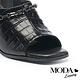 拖鞋 MODA Luxury 復古時尚鱷魚紋真皮高跟拖鞋－黑 product thumbnail 6