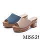 拖鞋 MISS 21 復古蕾絲花造型魚口高跟拖鞋－米 product thumbnail 7