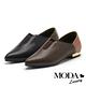 低跟鞋 MODA Luxury 內斂時尚雙色拼接羊皮尖頭低跟鞋－咖 product thumbnail 7
